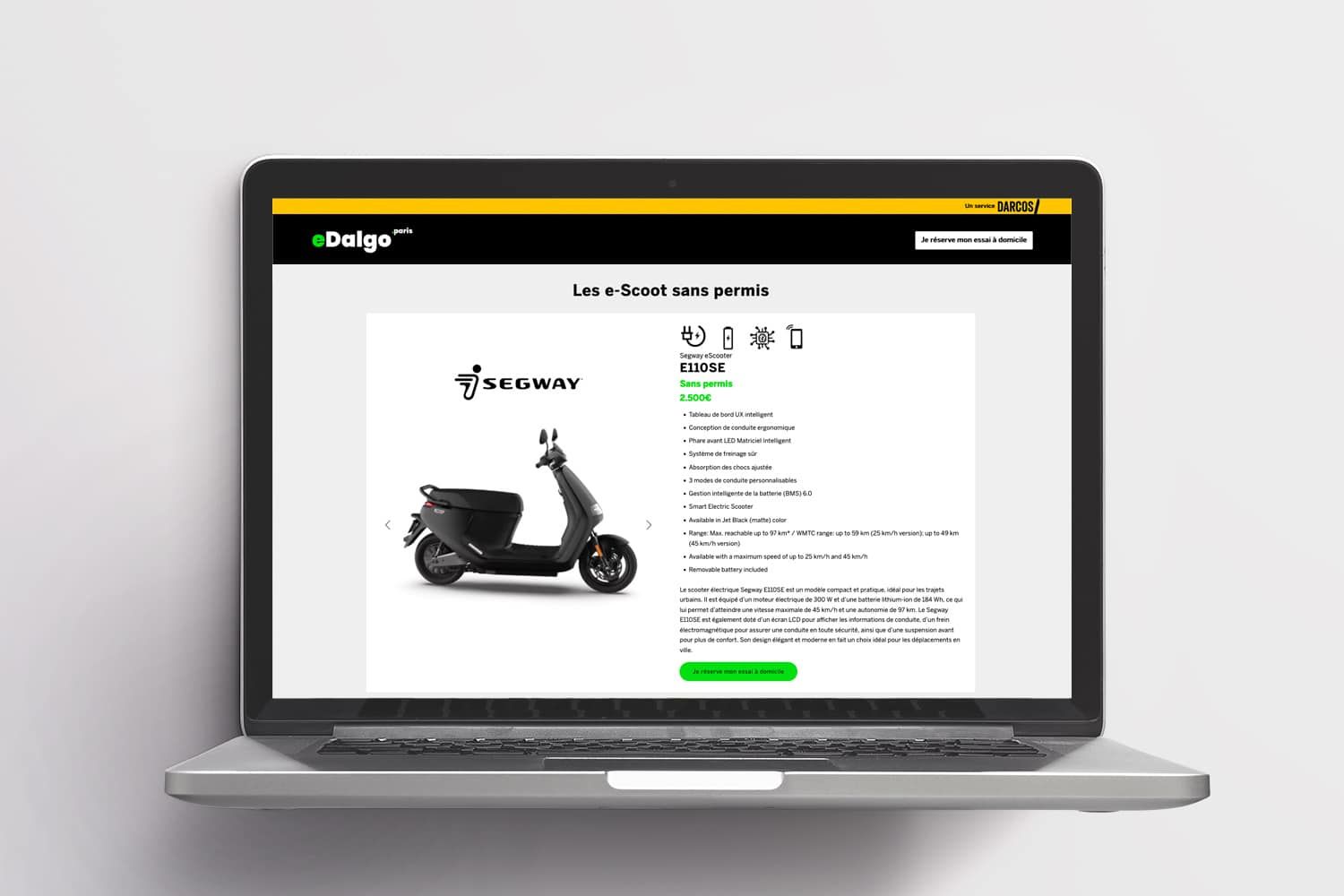 eDalgo Paris : fiche produit de scooters électriques