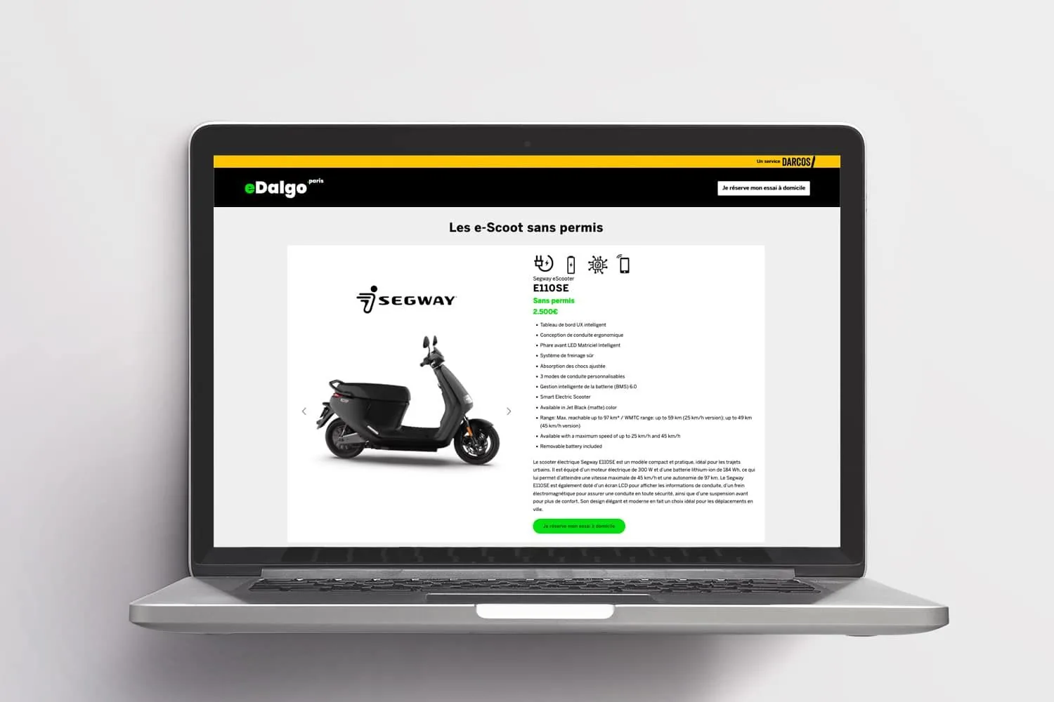 eDalgo Paris : fiche produit de scooters électriques