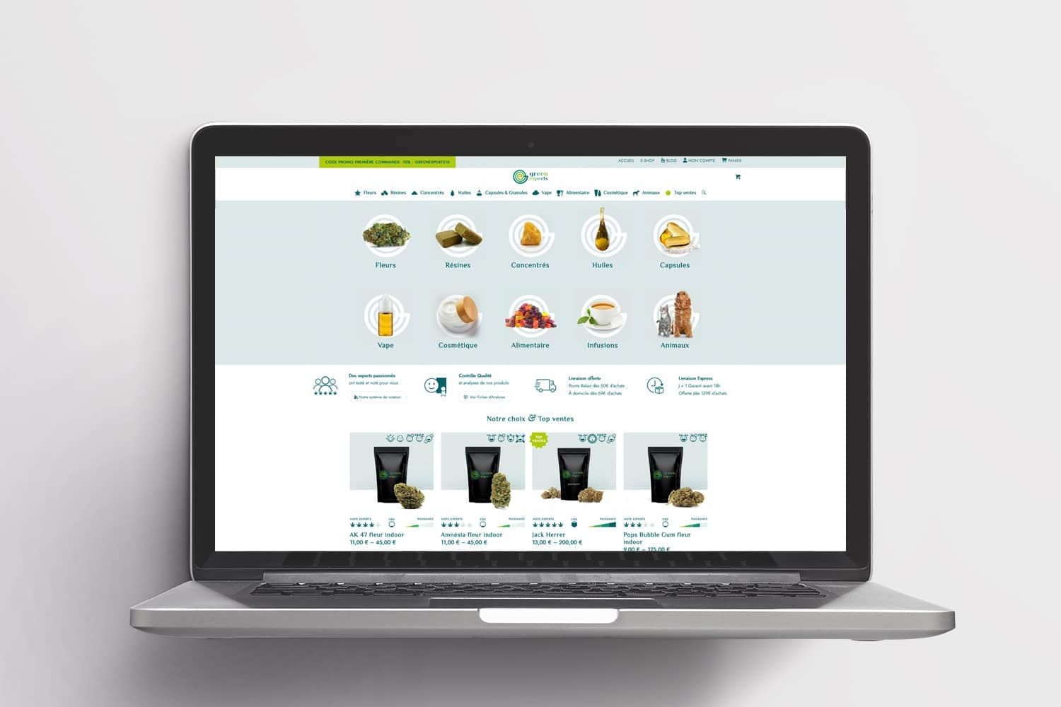 Green Experts : boutique WooCommerce à catalogue étendu