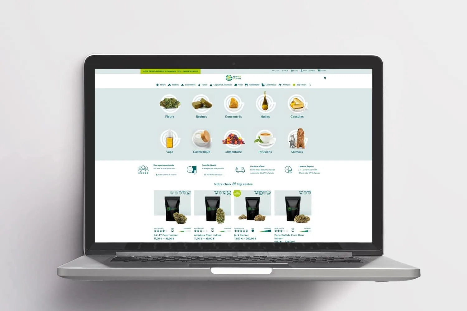 Green Experts : boutique WooCommerce à catalogue étendu