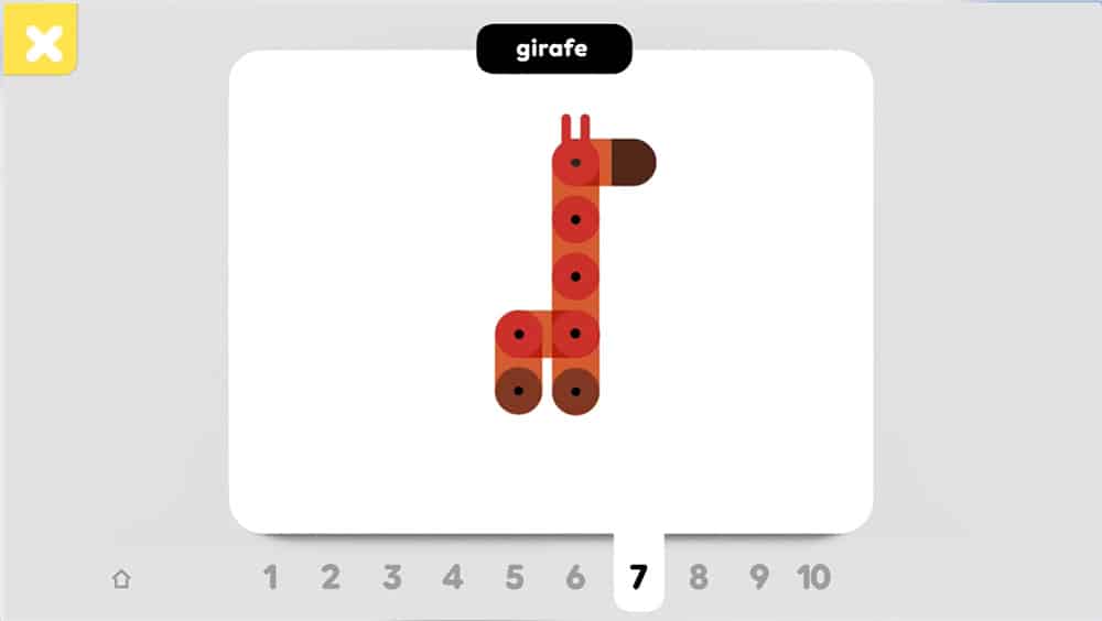 Illustration d'une girafe stylisée composée de segments circulaires, avec un curseur réglé sur 7 en dessous, parfait pour ajouter une touche créative au portfolio de votre studio ou pour améliorer la conception de votre site WordPress. Limbus Studio