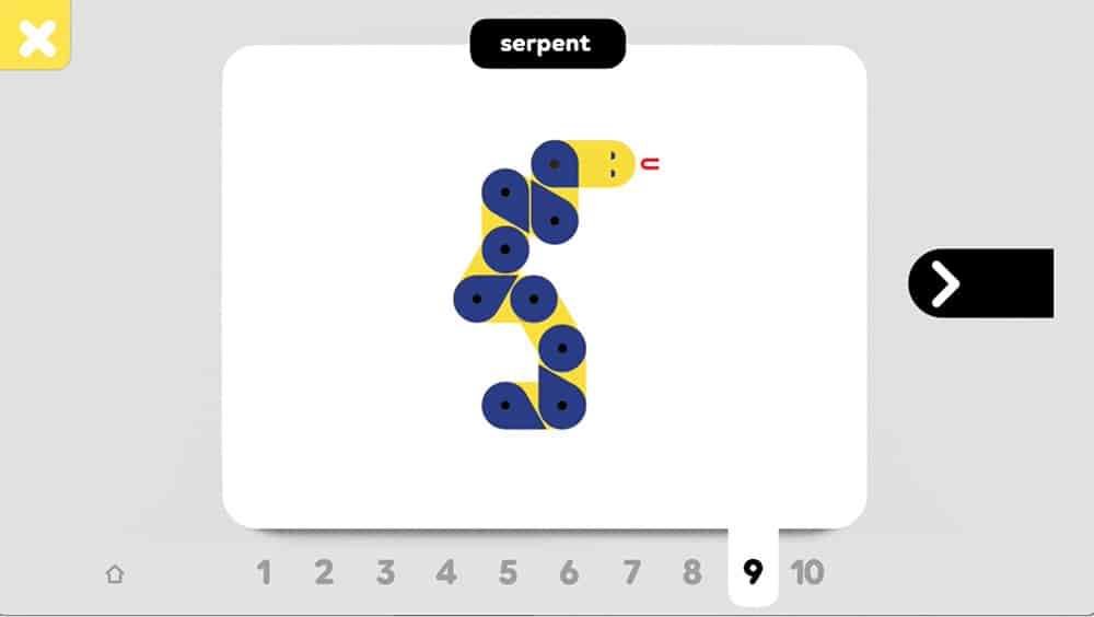 Un design vibrant de formes géométriques colorées crée un serpent avec une langue rouge sur un fond gris, parfait pour tout thème WordPress moderne ou portefeuille d'agence. Limbus Studio