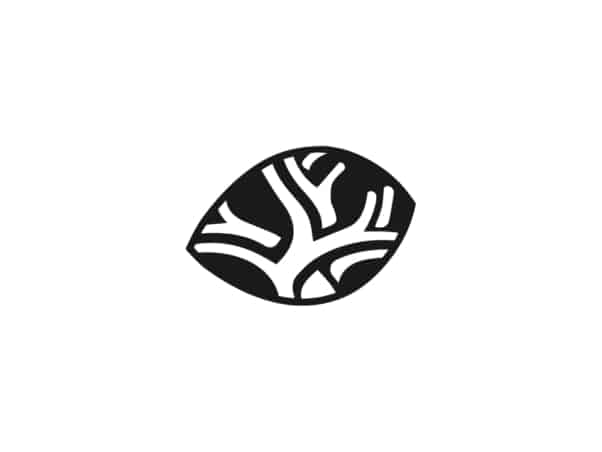 La création du studio présente un motif de feuille abstrait en noir et blanc sur un fond blanc immaculé. Limbus Studio