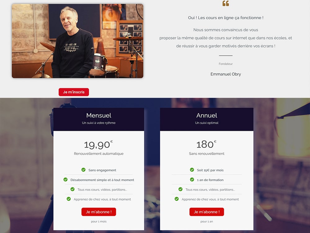 Découvrez notre site Internet magnifiquement conçu, comprenant des témoignages et des tarifs pour les cours de musique. Rencontrez le talentueux instructeur de notre studio et explorez des options de tarification flexibles adaptées à vos besoins. Limbus Studio