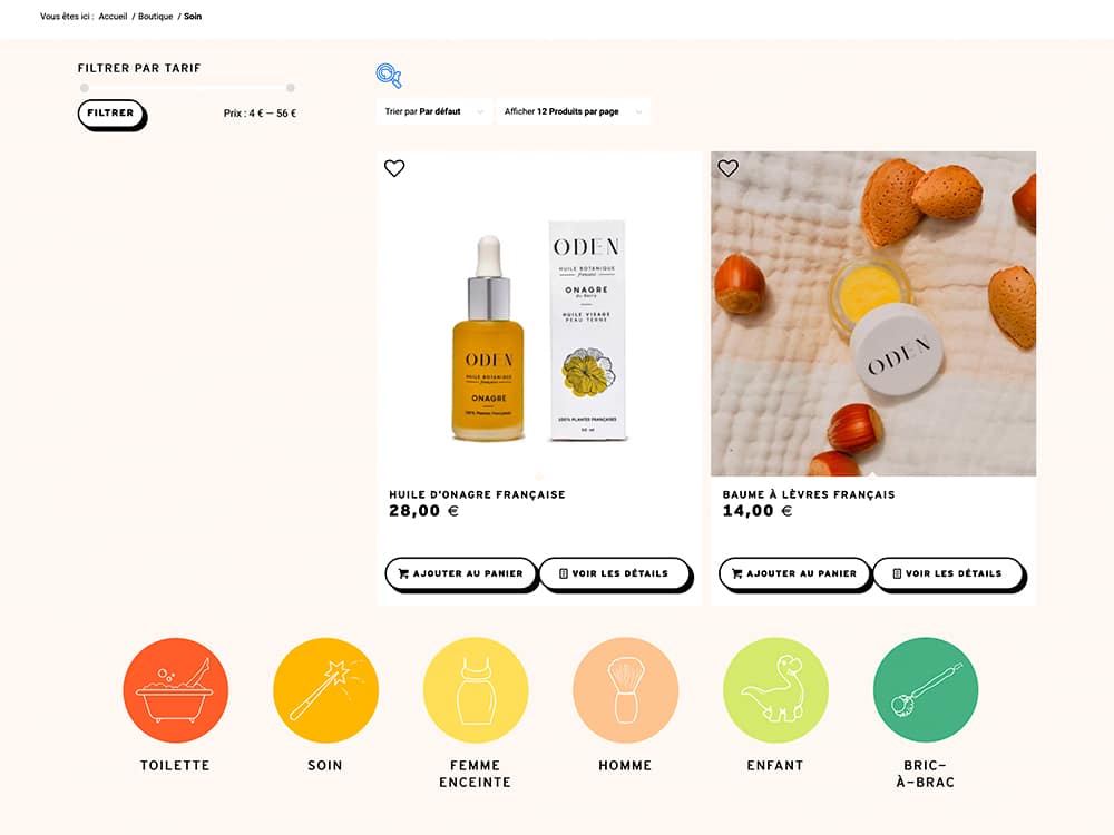 Cette page de boutique en ligne épurée, conçue avec finesse, met en valeur nos produits de soin de la peau et notre baume à lèvres aux agrumes. Découvrez un mélange rafraîchissant de nature et de soin pour votre peau. Limbus Studio