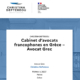 Logo et texte pour un cabinet d’avocats francophone en Grèce, « Cabinet d’avocats francophones en Grèce – Avocat Grec », conçu avec une touche épurée et moderne qui reflète le professionnalisme de l’agence. Limbus Studio