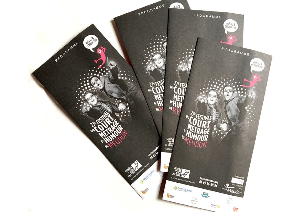 Quatre programmes noirs, au graphisme humoristique et au texte, accompagnent la 27e édition du Festival Court Métrage d'Humour de Meudon. Le mélange unique d'humour et de graphisme met en valeur une créativité qui engage tous les participants. Limbus Studio