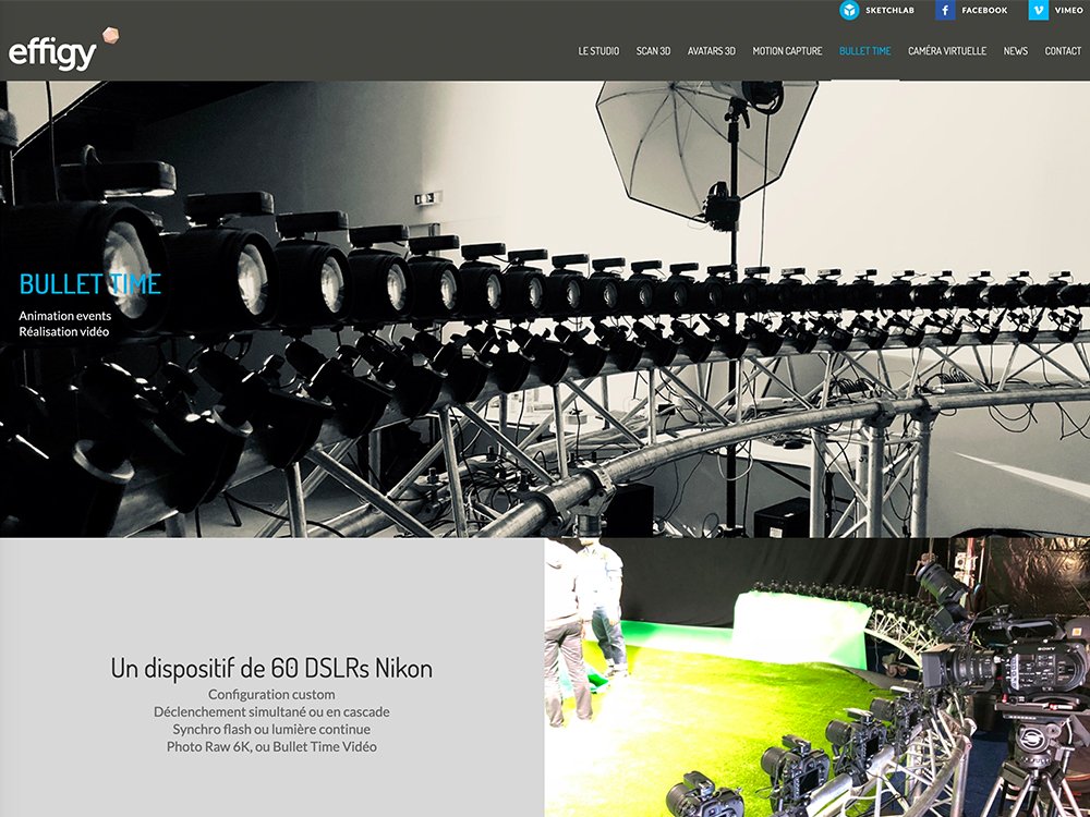 Une configuration élégante de 60 appareils photo reflex numériques Nikon sur une plate-forme métallique crée une capture vidéo époustouflante en temps réel dans ce studio de design de pointe. Limbus Studio