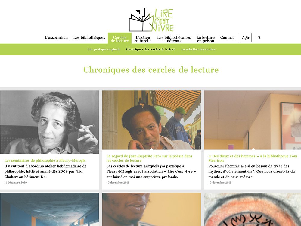 Une page Web magnifiquement conçue présente du texte et des images de personnes lisant, discutant et participant à des cercles de lecture, capturant l'essence d'un studio de création où la littérature prend vie. Limbus Studio