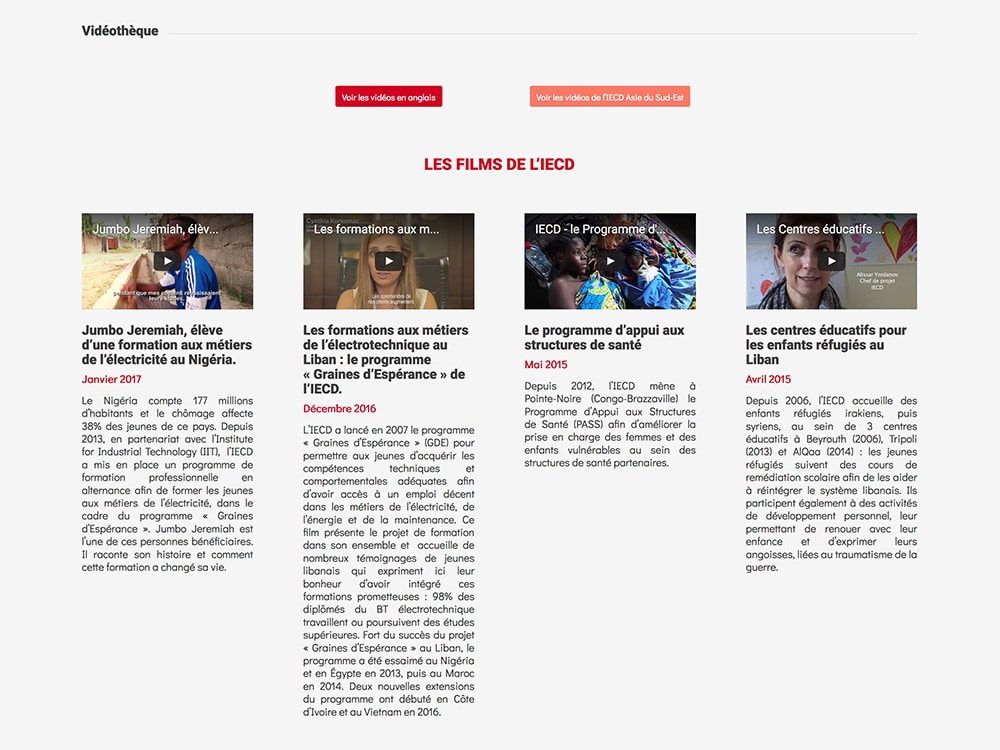 Découvrez notre site web, magnifiquement conçu avec WordPress, présentant des vidéos sur divers programmes éducatifs de l'IECD. Découvrez comment notre équipe d'experts allie créativité et technologie pour donner vie au contenu éducatif. Explorez maintenant et laissez-vous inspirer par ce que nous proposons à la pointe de l'apprentissage. Limbus Studio